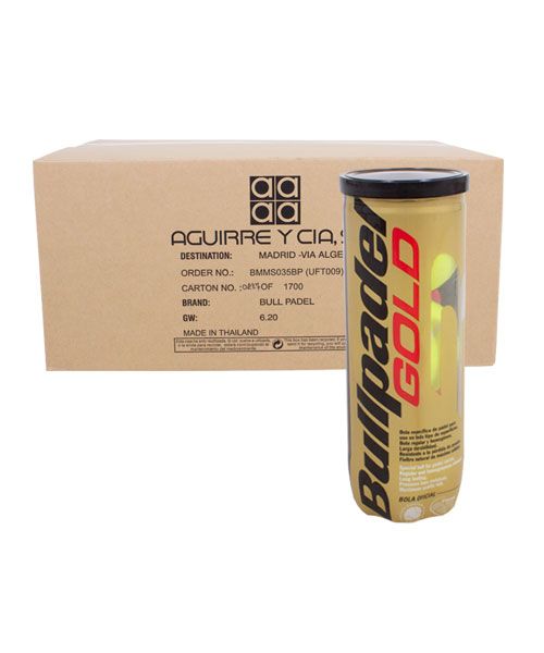 CAJON DE 24 BOTES DE 3 PELOTAS BULLPADEL GOLD